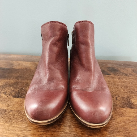 Red Cognac Leather Booties - Picture 4 of 7